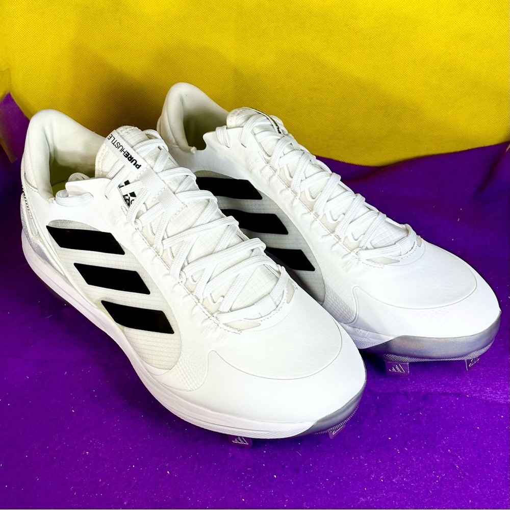 Adidas Purehustle 2 Elite FY4393 Women’s Softball Cleats Size 11.5 White New - Picture 2 of 11